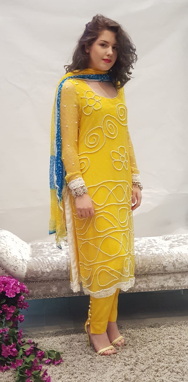 yellow pakistani dresses