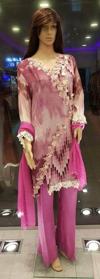 pakistani gown dress tea pink